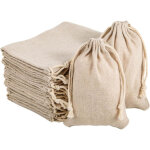 50 pcs sac filtrant en coton 10�12 cm pochon tissu r�utilisable sachet toile de jute conception de corde ...