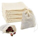 Galozzoit - 50 pcs sac filtrant en coton 108 cm pochon tissu rutilisable sachet toile de jute conception ...