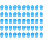 50 pi�ces isolateurs cl�ture �lectrique ronds abs pour poteaux, trou 2. 1cm, s�curit� ferme bleu