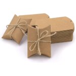 50 pi�ces kraft paper caisses coffrets - cadeaux d'oreiller naturelles vintage candy box pour la f�te ...