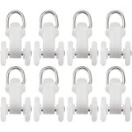 50 pi�ces rouleaux de voie de rideau en plastique � deux roues transporteurs draperie rail coulissant ...