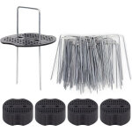 Ersandy - 50 piquets de jardin ave rondelles, piquets de fixation en acier galvanis pour baches agraphes ...