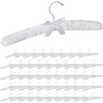 50 x cintres en satin, cintre rembourr� doux pour vestes, crochet rotatif 360�, 38 cm, noeud, blanc