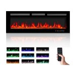 50inch chemine lectrique  haute simulation de flamme panneau en verre avec tlcommande et cran tactile ...