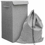 Dunedesign - 50l panier  linge sale avec couvercle et sac  linge 30x30x60 bac de rangement