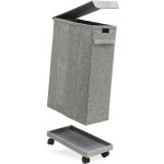Dunedesign - 50l panier � linge sale sur roulettes - 20x40x60 panier � linge avec couvercle
