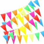 50m fanion multicolore, guirlande fanion tissu, bandero triang, drapeau banniere, fanion exterieur 100 ...