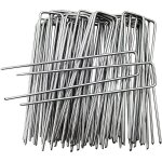 50pcs piquets de jardin en forme de u 150 mm x 30 mm, piquets de fixation en acier galvanis pour toile ...