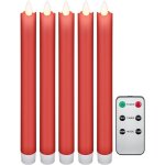 53943 set de 5 bougies de en cire v�ritable led sans fil, bougies de de table, bougie de b�ton - avec ...