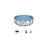 5612z steel pro max piscine ronde hors sol cm 488x122 h avec cadre pompe filtre e'chelle et bache - bestway ...
