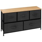 5five simply smart - commode basse 5 tiroirs tissa gris fonc 5five
