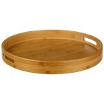 5five simply smart - plateau rond five en bambou (30%) et mdf m�lamin� (70%), beige, 40x5 cm