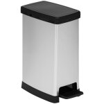 5five simply smart ? poubelle slim 40l en plastique gris ? ouverture � p�dale ? dimensions 59x39x23. ...