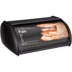 5five simply smart - bote  pain en mtal noire dition black, 37, 5 cm, lgante avec motif pour pain ...