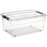 5five simply smart - bote en plastique transparente 40l solutions + - 5five