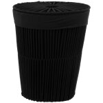5five simply smart - panier  linge double 40l manille noir - 5five
