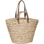 5five simply smart - panier de shopping en osier tress beige avec double anse, dimensions l 53 x p 20 ...