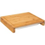 5five simply smart - planche � d�couper avec tiroir en acier inoxydable, 35 x 28 cm, en bambou, mod�le ...