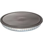 5five simply smart - plat à tarte en verre transparent avec couvercle gris, diamètre 31 cm, collection ... 5five simply smart - plat à tarte en verre transparent avec couvercle gris, diamètre 31 cm, collection ...
