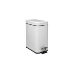 5five simply smart - poubelle rectangle - 5 l - inox - blanc - livraison gratuite