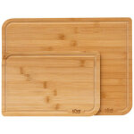 5five simply smart - set de 2 planches � d�couper en bambou beige, 35 x 25 cm ? durable, �cologique et ...
