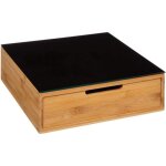 5five simply smart - support � capsules de caf� en bambou avec 2 tiroirs et �tag�re en bois avec plateau ...