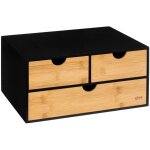 5five simply smart - tour de rangement de bureau en bambou avec 3 tiroirs 'bava' noir - design �l�gant ...