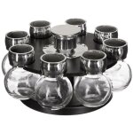 5five simply smart - 8 pots � �pices avec pr�sentoir rotatif - d 21 cm x h 12, 4 cm - noir - livraison ...