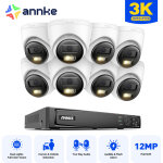 5mp kit de vid�osurveillance exterieure 16ch avec 8�cam�ras ip, audio bidirectionnel, ir vision nocturne, ...