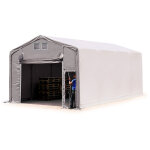 Toolport - 5x8m hangar pvc 850 n, h. 3m avec porte actionnée par traction Toolport - 5x8m hangar pvc 850 n, h. 3m avec porte actionnée par traction