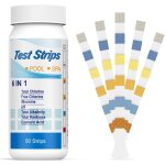 6 en 1 bandelettes de test pour piscine brome spa therme, bandes test qualit� d'eau sur acide cyanurique ...