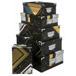 Paris prix - lot de 6 bo�tes imprim�es grand h�tel 48cm noir