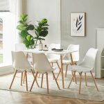 Eggree - 6� chaises de salle � manger design contemporain scandinave - blanc
