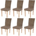 [jamais utilis�] lot de 6 chaises de salle � manger littau, chaise en osier, chaise de cuisine, rotin ...