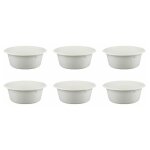 Lot de 6 coupelles rondes 'canne  sucre' 13cm blanc