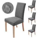 6 pcs housses de chaise couverture de chaise de salle  manger extensible protection de chaise gris