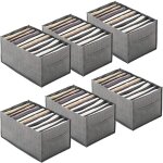6 pi�ces chemise organisateur de tiroir pour v�tements bo�te de rangement portable en non - tiss�, organisateu ...