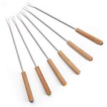 6 pi�ces fourchettes � fondue au fromage avec manche en bois pic fondue inoxydable pique � fondue bourguignonn ...