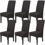6 pièces housse de chaise de salle à manger noir, housse de chaise extensible lot de 6, couverture de ... 6 pièces housse de chaise de salle à manger noir, housse de chaise extensible lot de 6, couverture de ...