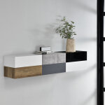 [en. casa] - 6 tagres murales pour chambre avec 6 tiroirs couleurs diffrentes 46x30x15cm