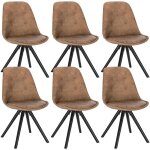 Woltu - lot de 6 chaisess de salle � manger chaises de cuisine, si�ge en tissu scientifique, pieds en ...