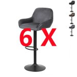 Skecten - 6 x tabouret de bar chaise haute de cuisine peut pivoter � 360� pour bar, comptoir ou cuisine ...