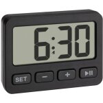 Tfa dostmann - 60. 2036. 01  quartz rveil noir heures de rveil 1 1 minuterie