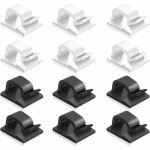 Memkey - 60 pcs clips de cble adhsif, plastique organisateurs de cordon de cble clip de gestion de ...