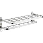 60cm porte - serviettes pliable � double couche porte serviettes murale en acier inoxydable �tag�re serviette ...