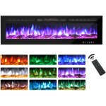 60inch chemine lectrique, panneau de verre  cran tactile, flamme rglable en neuf couleurs, appareil ...