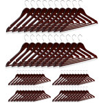 60x cintres en bois, crochet 360°, cintres pour manteaux pantalons vêtements hxlxp: 23 x 44 x 1 cm, marron ... 60x cintres en bois, crochet 360°, cintres pour manteaux pantalons vêtements hxlxp: 23 x 44 x 1 cm, marron ...