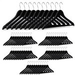 60x cintres en bois manteaux pantalons robes vtements 30 pices crochet rotatif 360 noir