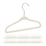 60x cintres enfants, set velours, cintres b�b� d�coratif chemises antid�rapant crochet rotatif beige