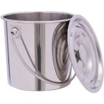 Gojoy - 6l seau de cuisine en acier inoxydable - seau à lait - seau à champagne avec couvercle en acier ... Gojoy - 6l seau de cuisine en acier inoxydable - seau à lait - seau à champagne avec couvercle en acier ...
